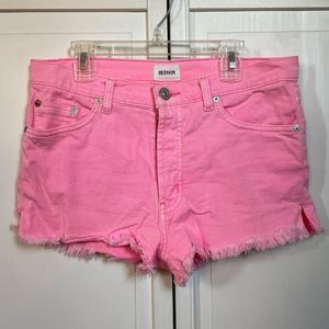 Hudson Pink Denim Cutoff Shorts